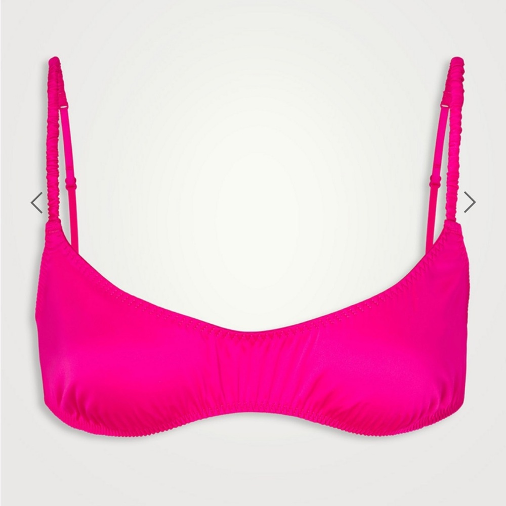 NWT SKIMS Woven Shine Scrunchie Scoop Bralette in Raspberry Size 2X